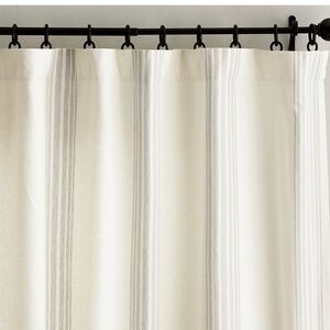 Pottery Barn striped linen cotton curtains